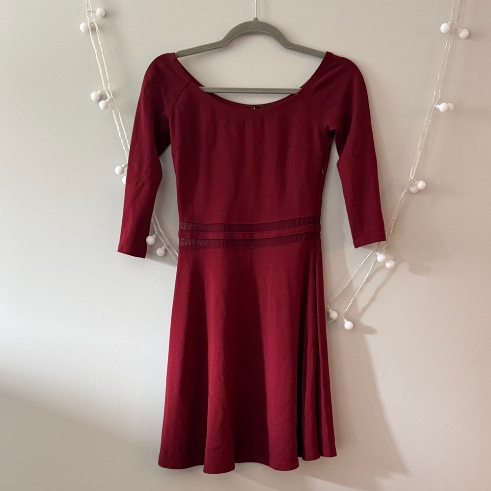 Yes to the Mesh burgundy dress LULUS size S - Picture 2 of 15